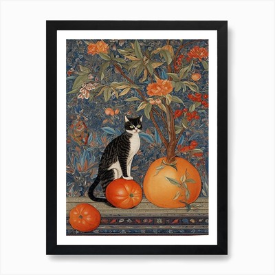 Paradise With A Cat 4 William Morri Framed Wall Art Poster Canvas Print Picture