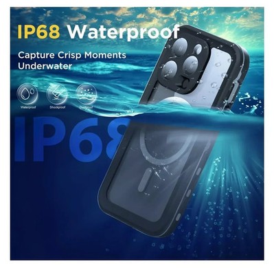 For iPhone 17 Air 16 16e 15 14 Plus 13 Pro Max IP68 Waterproof Diving Case Cover