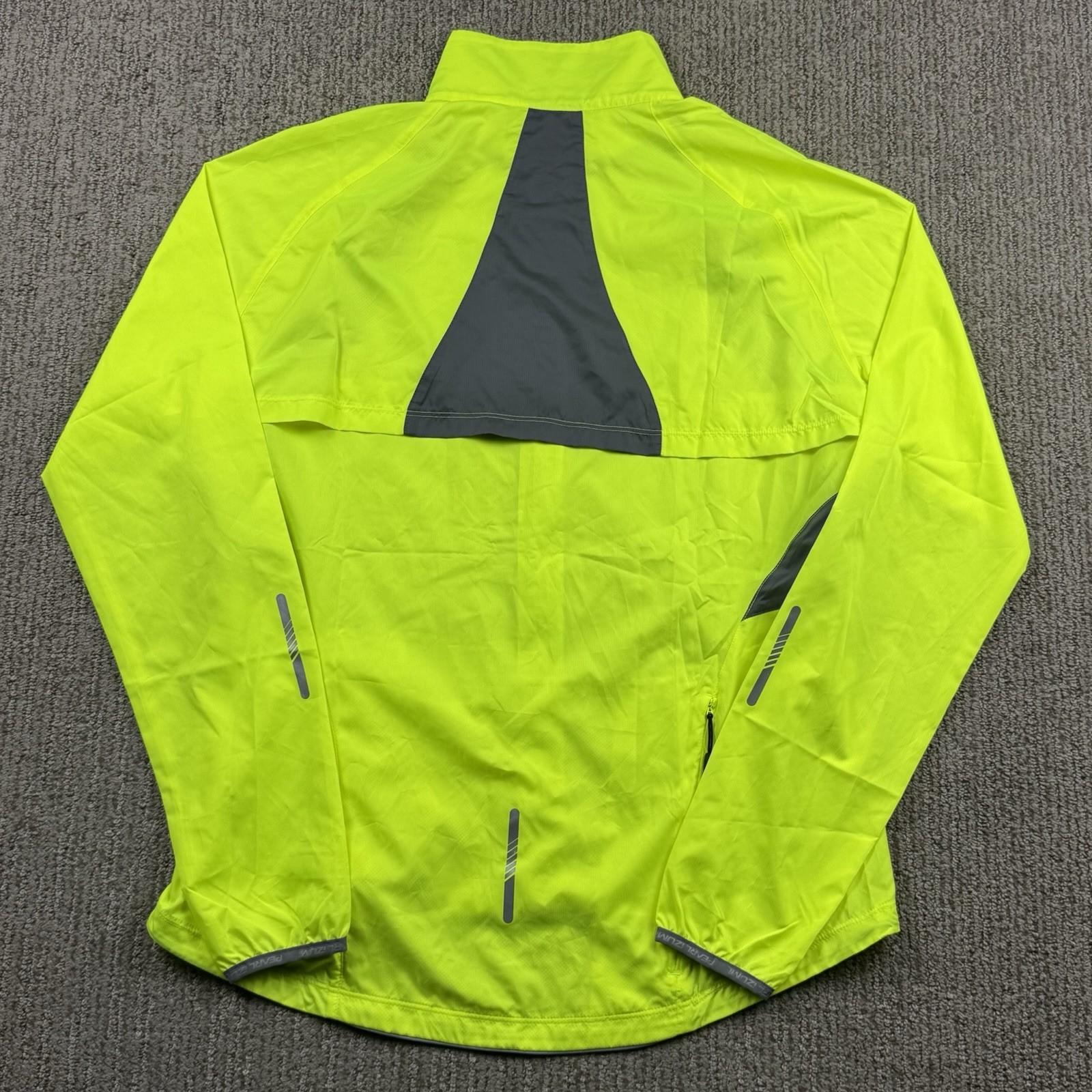 Pearl Izumi Mens L Cycling Jacket Reflective Full Zip Neon Yellow Vented Barrier