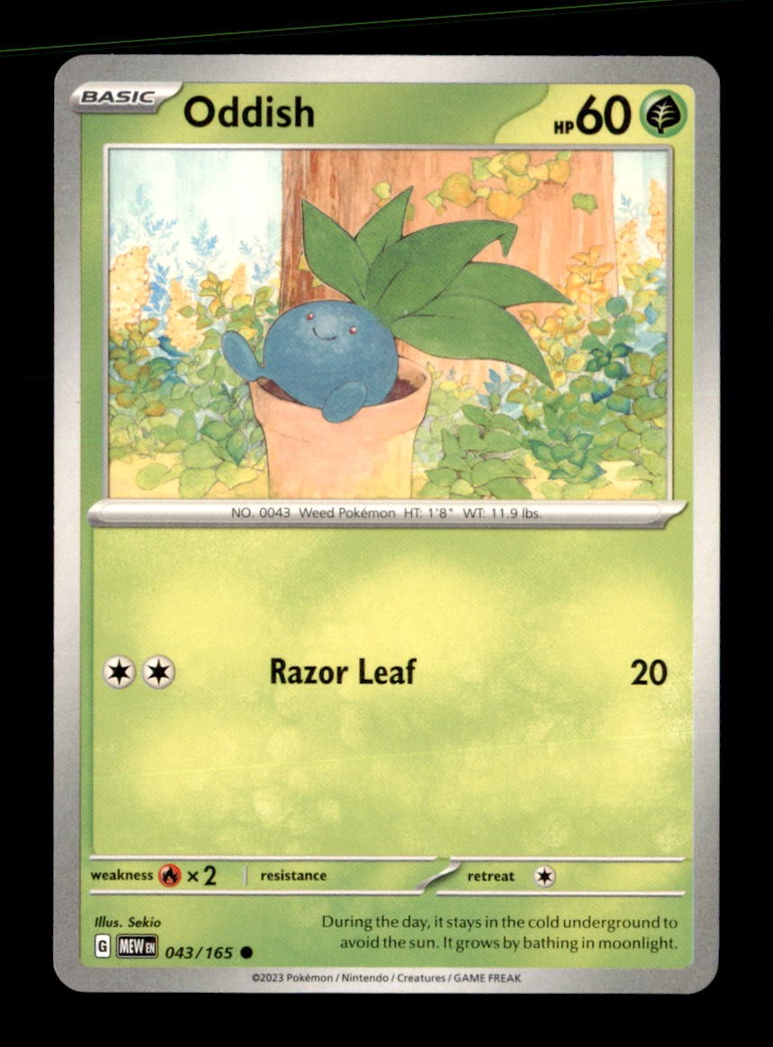 Oddish 043/165 Common 151 Pokemon Near Mint