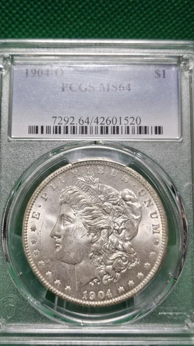 1904-O Morgan Silver Dollar $1 MS64 Reverse Rim Tone