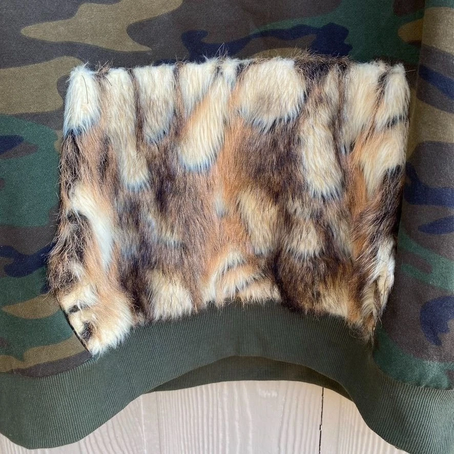 Hudson 外套连帽衫男式 3XL 迷彩人造毛皮装饰街头服饰阅读 — 第 2/4 张图片