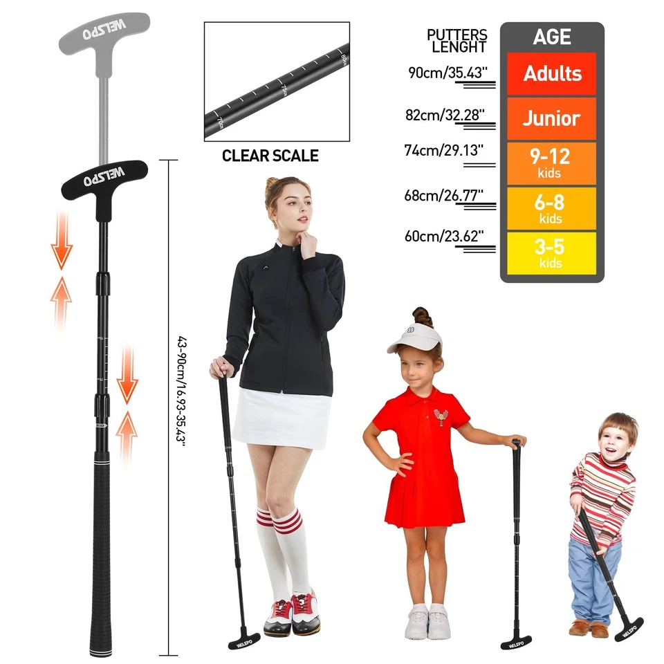 Putters de golf para hombres y mujeres putter bidireccional para niños mini putter de golf con 2 go... Foto 3 de 4