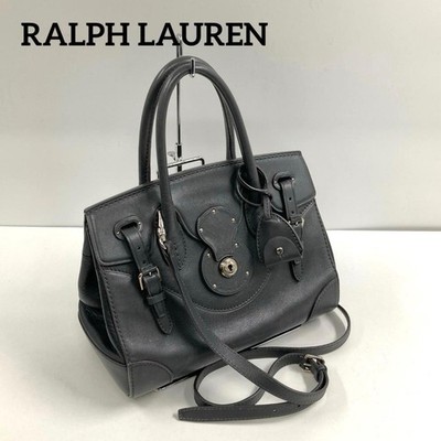 RALPH LAUREN Ricky Handtasche Beuteltasche Tasche Handtasche Leder schwarz echt