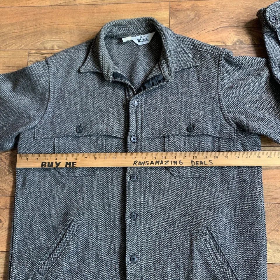 VTG 60s 70s Mens Woolrich Mackinaw Jacket Sz L Double Cape Coat USA Speckled - Image 4 of 4