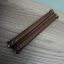 Clock case columns pillars Brass wood 32cms spares repairs 