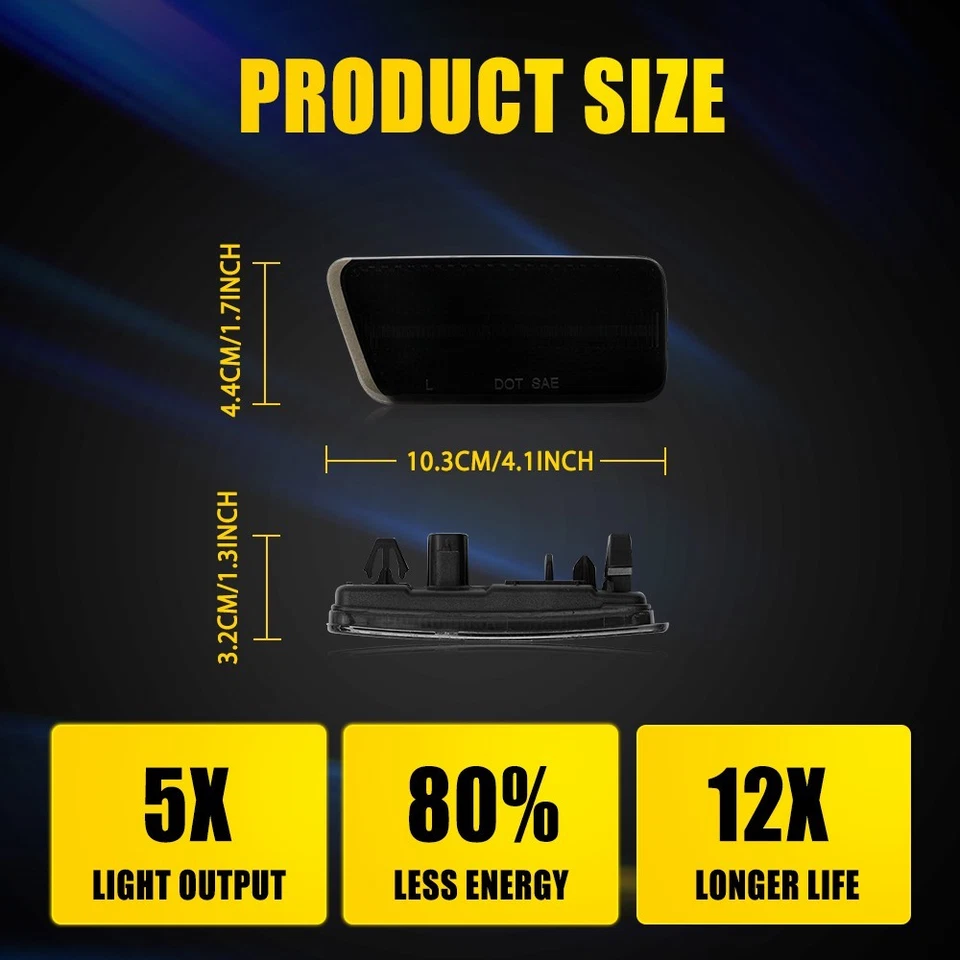 4PCS Rear Front LED Side Lights Marker for 2021 Ford Sport Bronco First Edition - Image 3 of 4