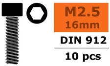 GForce - 2.5x16mm 10pcs steel socket head screws