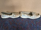 Sperry Angelfish Women’s 6M Tan Leather Slip-On Boat Shoes Non-Slip Striped — photo 2