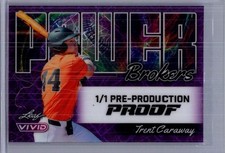 Trent Caraway Leaf Baseball 1/1 Pre Production Proof