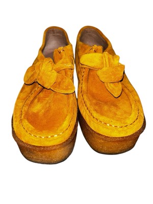 Loeffler Randall Chukka Suede Slip On Platform Shoe Crepe Sole Knot Size 6