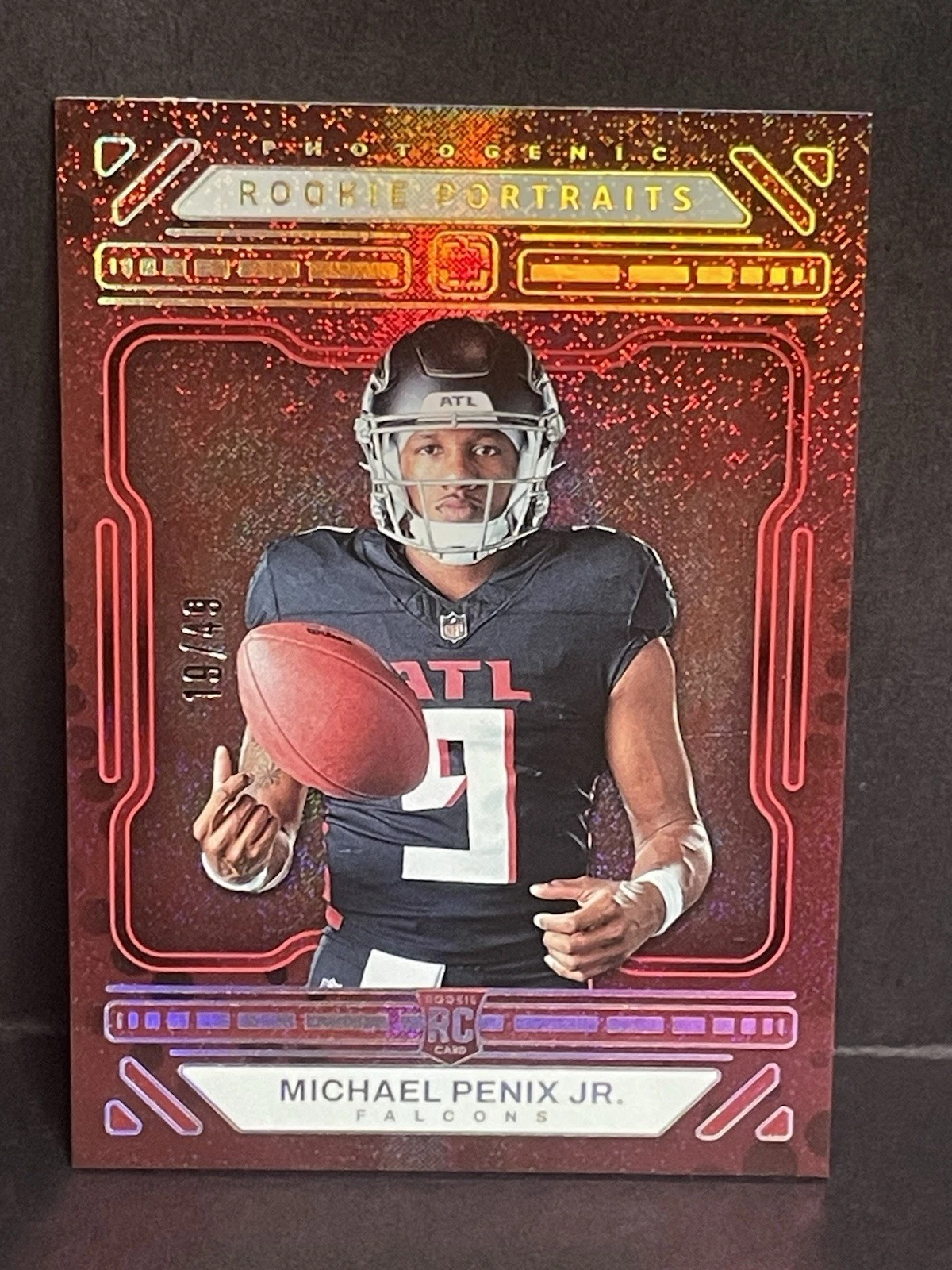 2024 Panini Photogenic Rookie Portrait Michael Penix Jr. /49 Color Match Red