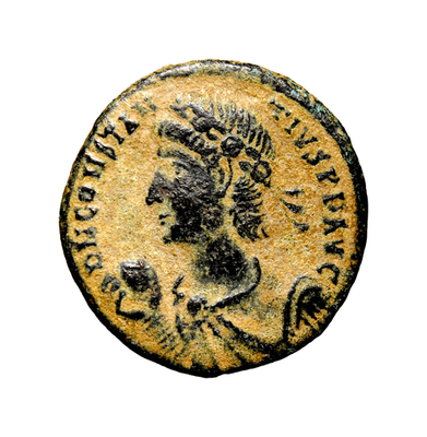 #ad Authentic Ancient Roman Coin Constantius II. AD 337 Alexandria Banner Captive $67.50