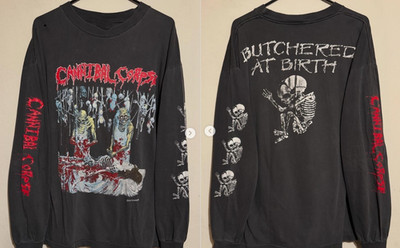 1991 CANNIBAL CORPSE - BUTCHERED AT BIRTH Vintage Long Sleeves Shirt Reprint