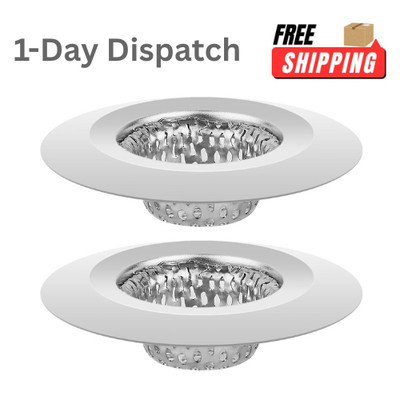 ChefBee Sink Drain Strainer 2PCS Stainless Steel Hair Catcher Tub Shower