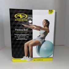 Athletic Works Stability Ball 55cm Fitness Exercise Ball w Air Pump New 21.65  