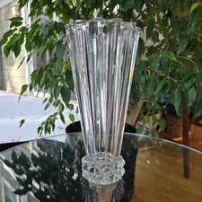 Luxury Crystal Vase Rosenthal Blossom Classic Germany 10" Contemporary Clear EUC