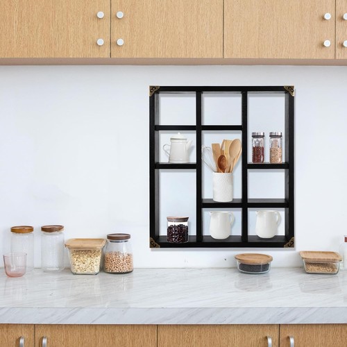 Exquisito Estante Caja Sombra 9 Ranuras - Expositor Flotante Rústico para Decoración Única - Imagen 9 de 11