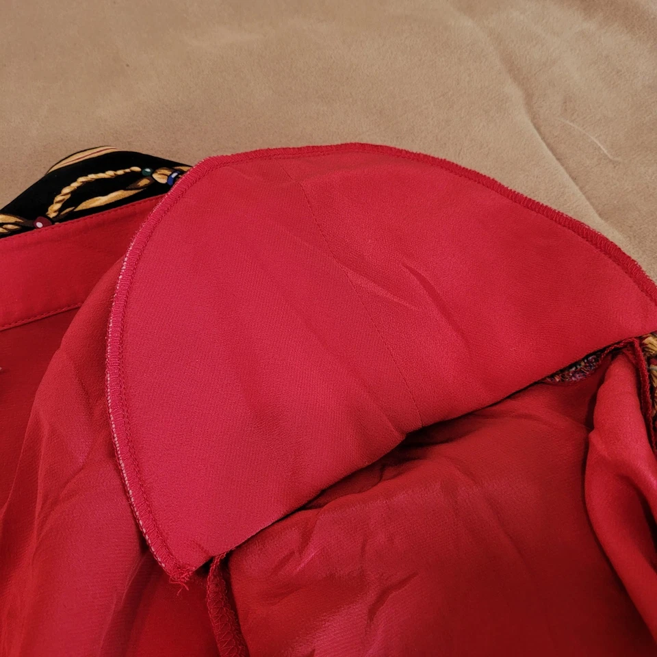 Camisa de seda Diane Gilman de colección con monederos de lentejuelas (mujeres 3X) Foto 4 de 4