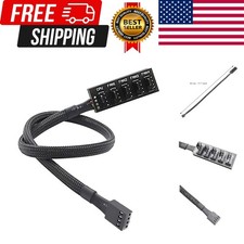 PWM Fan Hub, PC CPU Cooling 4 PIN/3PIN Power Fan Extension Cable Hub Splitter...