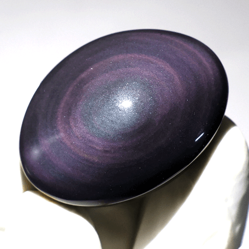 Ojo Cósmico 73.6 CT Obsidiana Arco Iris Natural 37x27mm Cabujón Piedra Preciosa de Alta Calidad - Imagen 3 de 9