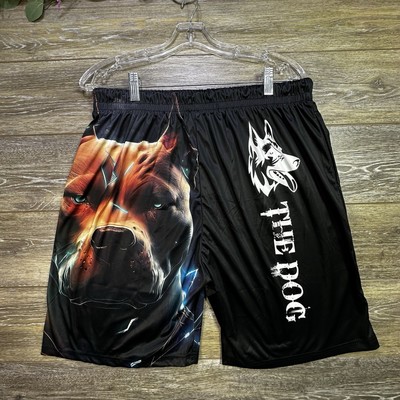 Pitbull Shorts Medium 32-34 Men s Pitbull Hip Hop Dog Basketball Workout Gym