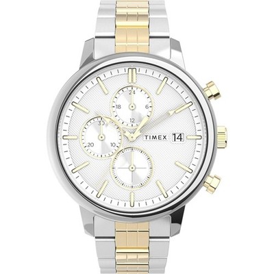 Timex Women's Watch Chicago Chrono Silver Dial Two Tone Bracelet TW2V01800VQ