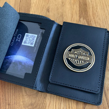 Leather ID Wallet with Harley-Davidson Licensed Insignia on Badge Flap - New