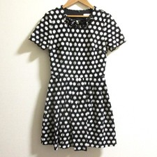 blugirl Blumarine Short Sleeve Beaded Flare Dress Size 40 Black Women USED