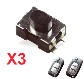 LITTELFUSE - C&K 3x Switch bouton pour clé pliante télécommande plip Renault Clio Modus Kangoo ..