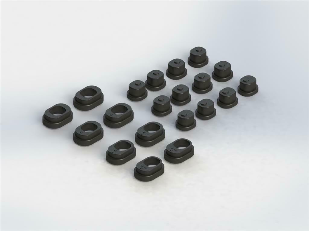 Team Durango Front Upper Suspension Hanger Inserts Set - TD330704 DESC10 DEX8
