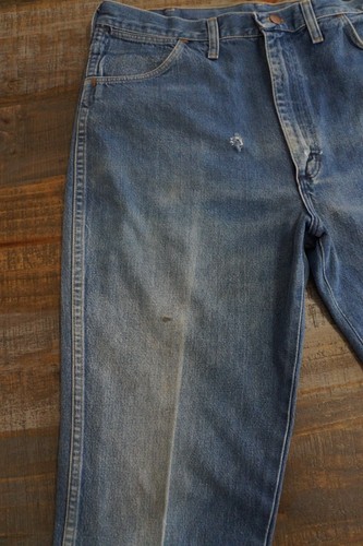 Jeans Wrangler de colección desgastados hechos en EE. UU. para hombre ~ 35 x ~ 33 (VER FOTOS 4 MEDIDAS.) - Imagen 6 de 17