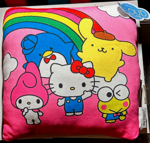 New! Sanrio Cuddly Soft Travel Cloud Throw Pillow 13in Hello Kitty and Friends