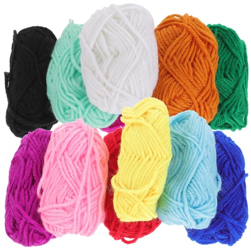 12 Pcs Bulk Yarn Kit Knitting Acrylic Thread Child Woven Cloth Line