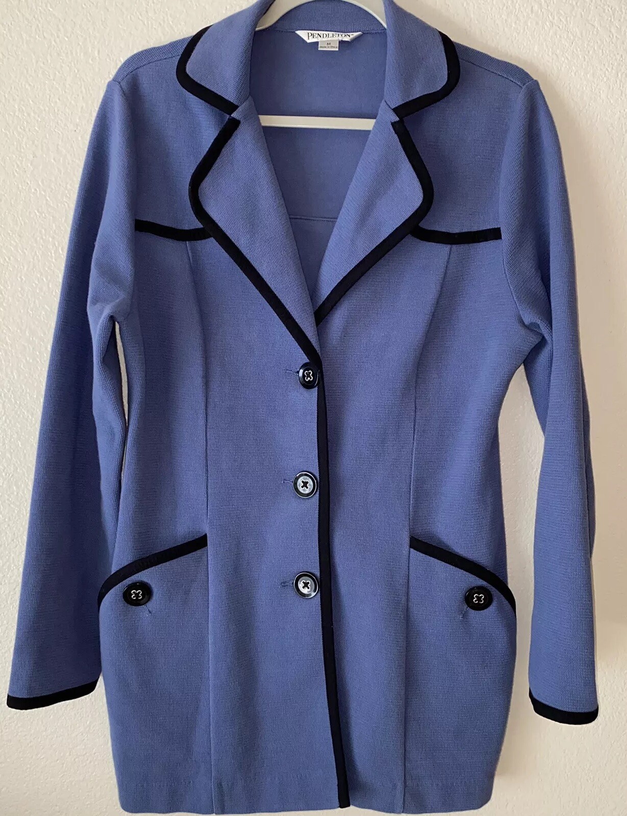 Pendleton Woolen Mills Blazer Button Up Blue Whit… - image 1