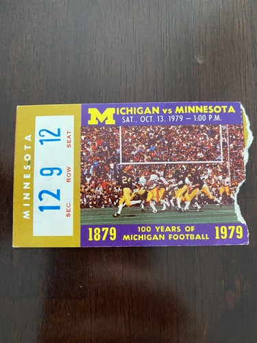 Michigan vs. Minnesota 1979 Football Ticket Stub - Bild 1 von 2
