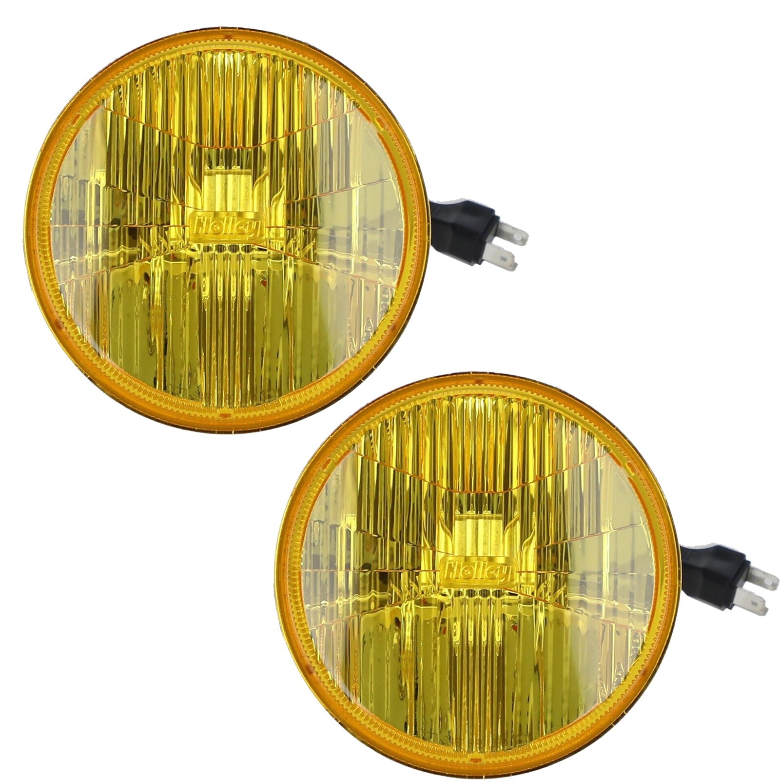 Holley Retrobright 5700K Yellow LED 5.75" Round Head Light Pair