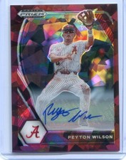 2021 Prizm Draft Picks PEYTON WILSON BURGUNDY CRACKED ICE AUTO Jersey  #6/12