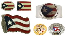 belt buckles lot 6 pieces Closeout Wholesale puertorriquena Puertorriqueno Flags