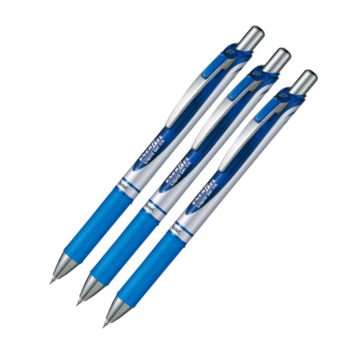 3x Pentel Energel BL77 Tintenroller Tintenschreiber Liquid Gel Gelroller blau