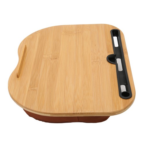Escritorio para computadora portátil de madera de bambú para computadora portátil de hasta 15,6 pulgadas con almohada ajuste de cushi - Imagen 12 de 24
