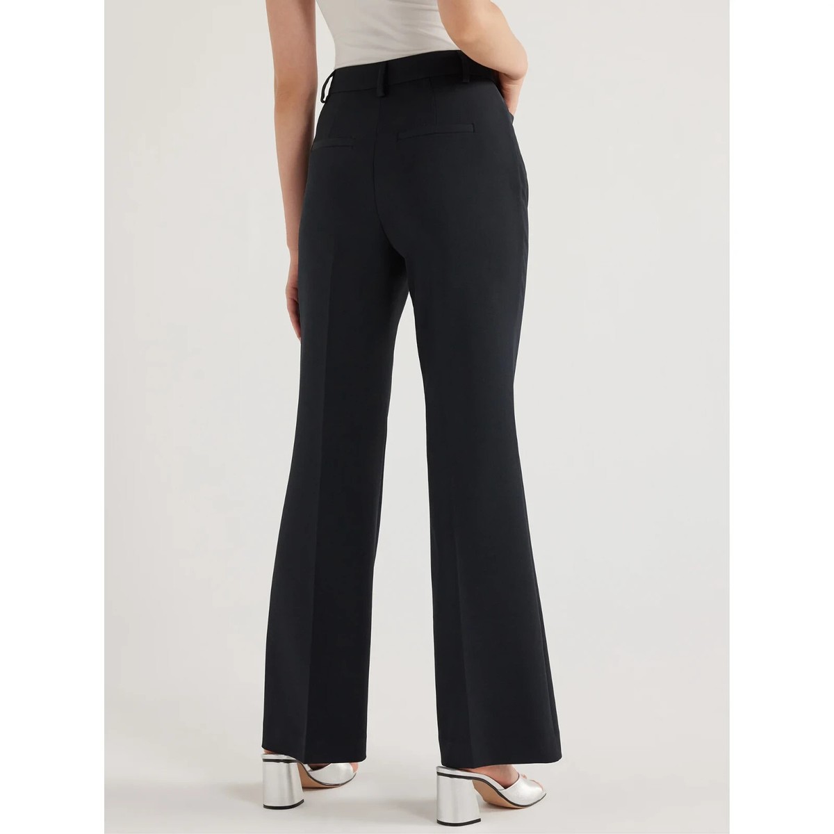Scoop Women's High Waisted Bootcut Trouser Suit Pants, 32 inch Inseam, Sizes 0-18, Size: 14, Black