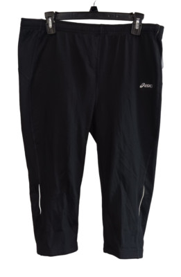 ASICS Men s 3/4 Length Tight Reflective Running Pants, Black, Large