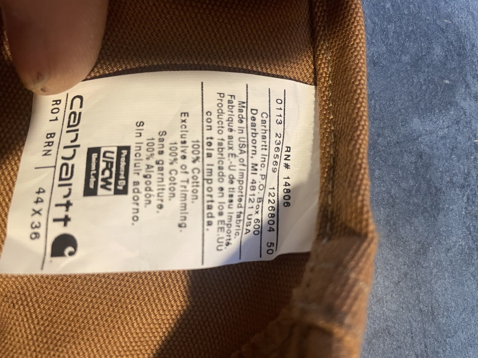 Brand New Carhartt Men's Bib Overalls Brown Rn 14806 Size 44x36 eBay