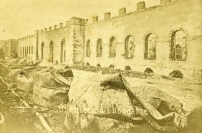 Belagerung von Paris Kommune Ruins Greniers d'Abondance altes CDV Foto Liebert 1871