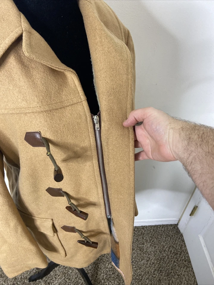 Винтажный Mitchell шерсти спортивное пальто 70-х переключатель клетку с подкладкой зимняя женщина M - Изображение 4 из 4