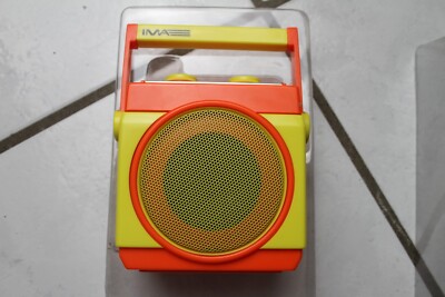IMA Handy Little Radio w/ Built-In Speaker Orange Yellow w/ Box 80s Working