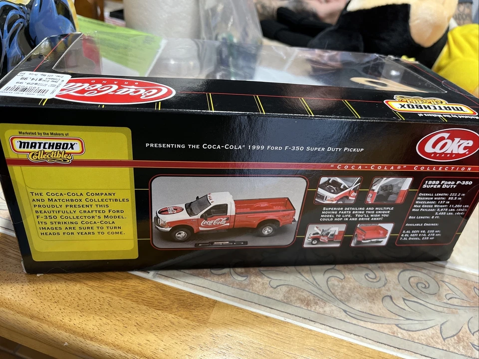 MATCHBOX 1/24 RED/WHITE COCA-COLA 1999 FORD F-350 DUALLY TRUCK *READ DESCRIPT* - Image 3 of 4