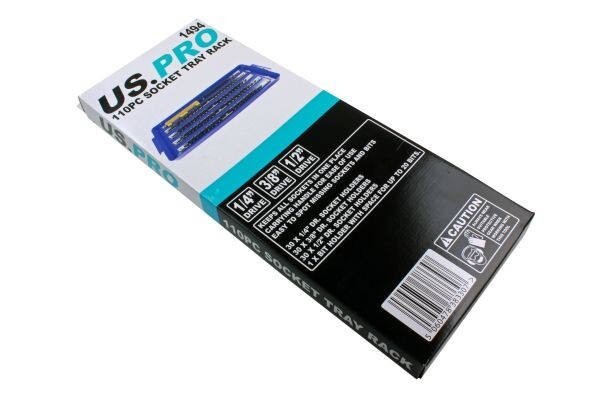 US PRO Tools 110pc 1/4"" 3/8"" 1/2"" Socket Storage Tray Rack 1494