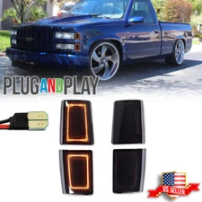 Upper & Lower Amber LED Side Marker For 88-93 C/K 1500 2500 3500 Suburban Blazer